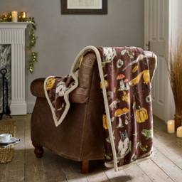 Deyongs Cocoa Autumn Animals Throw 130 x 170cm - Brown - Wilko - thumbnail 3