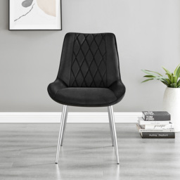 Furniturebox Copeland Cesano Marble Effect 2 Seater Dining Set White Black and Chrome - Wilko - thumbnail 5