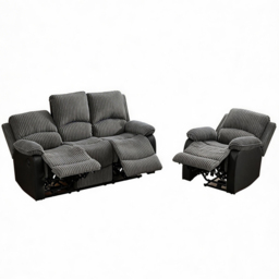 Furniture One 4 Seater Grey Sectional Corduroy Electric Recliner Sofa Chair Set - Wilko - thumbnail 3