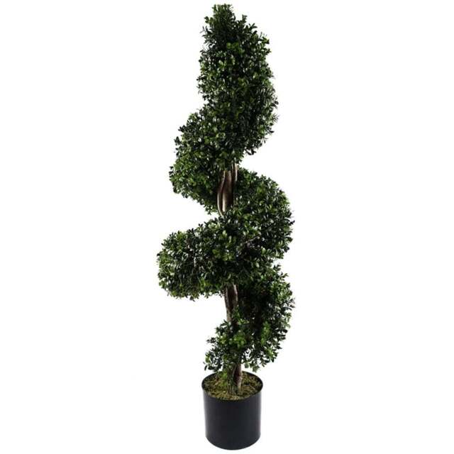 Botanik Artificial Spiral Buxus Topiary Tree 120cm - Size: 120 x 40 x 40cm - Green - Wilko - image 1