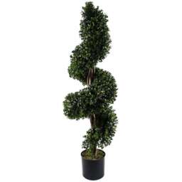 Botanik Artificial Spiral Buxus Topiary Tree 120cm - Size: 120 x 40 x 40cm - Green - Wilko - thumbnail 1