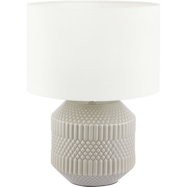 Pacific Lifestyle Meribel Grey Geo Textured Ceramic Table Lamp - Wilko - image 1