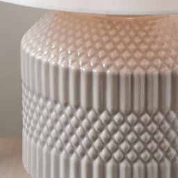 Pacific Lifestyle Meribel Grey Geo Textured Ceramic Table Lamp - Wilko - thumbnail 4