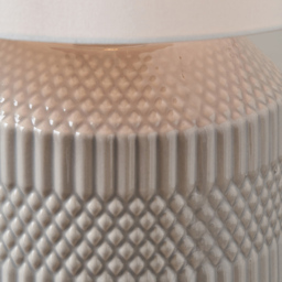 Pacific Lifestyle Meribel Grey Geo Textured Ceramic Table Lamp - Wilko - thumbnail 6