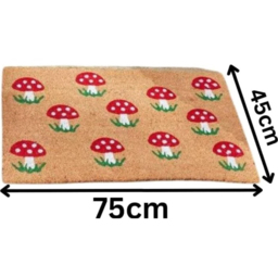Garden Mile Toadstool Non Slip Door Mat - Size: 75 x 45 x 1.5cm - Brown - Wilko - thumbnail 4