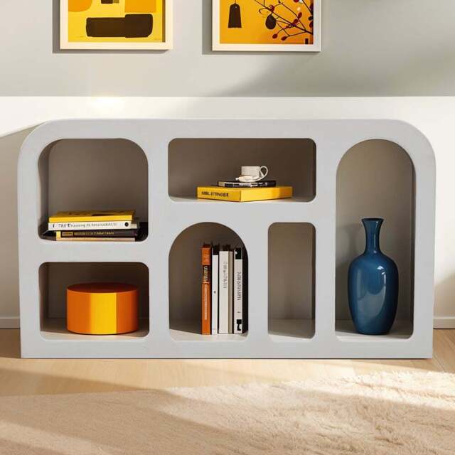 IH Design Udaipur 5 Shelf White Wood Medium Display Cabinet - Size: 75 x 130 x 38cm - Wilko - image 1