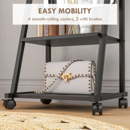 Portland 2 Shelf Standing Full Length Mirror 155 x 42cm - Black - Wilko - thumbnail 7