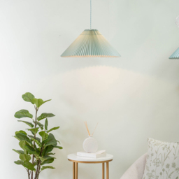 ValueLights Akira Blue Pleated Shade LED Pendant Light - Size: 113 x 53 x 53cm - Wilko - thumbnail 3