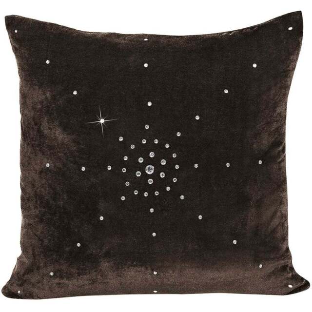 Intimates Grace Diamante Chocolate Filled Cushion 56 x 56cm 2 Pack - Brown - Wilko