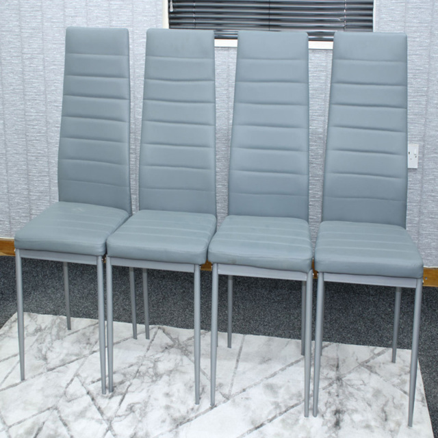 Kosy Koala Set of 4 Grey Faux Leather Dining Chair - Size: 96 x 40 x 40cm - Wilko - image 1