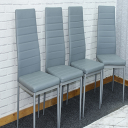 Kosy Koala Set of 4 Grey Faux Leather Dining Chair - Size: 96 x 40 x 40cm - Wilko - thumbnail 5