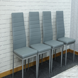 Kosy Koala Set of 4 Grey Faux Leather Dining Chair - Size: 96 x 40 x 40cm - Wilko - thumbnail 7