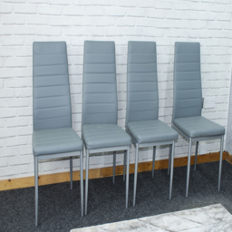 Kosy Koala Set of 4 Grey Faux Leather Dining Chair - Size: 96 x 40 x 40cm - Wilko - thumbnail 3