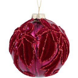 Traditional Velvet Detail Bauble - Sleigh Bells Ring - Wilko - thumbnail 3