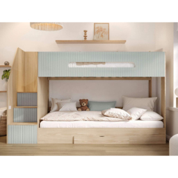 Flair Finn Oak and Green Staircase Bunk Bed with Storage - Size: Single - Wilko - thumbnail 6