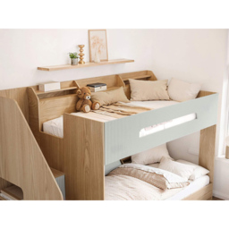 Flair Finn Oak and Green Staircase Bunk Bed with Storage - Size: Single - Wilko - thumbnail 5