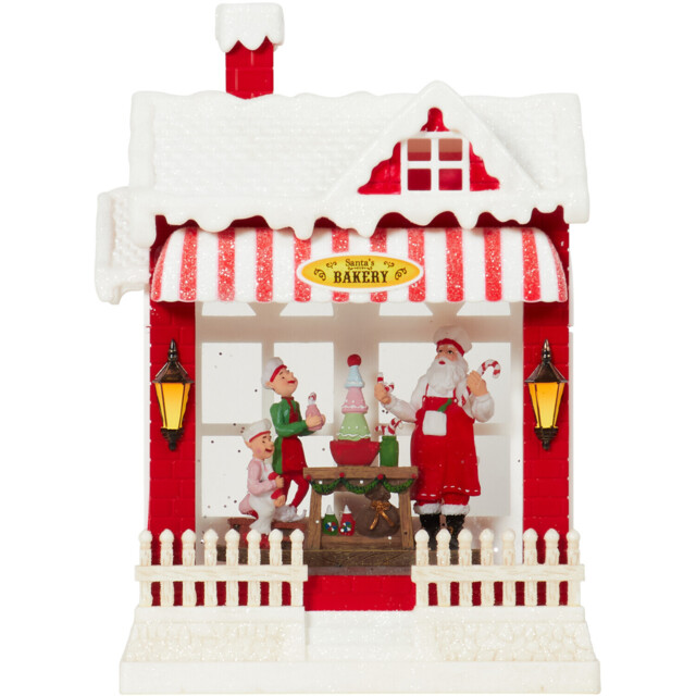 LED Glitter Spinner Santa's Bakery - Red - Wilko - image 1