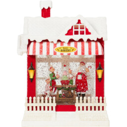 LED Glitter Spinner Santa's Bakery - Red - Wilko - thumbnail 5