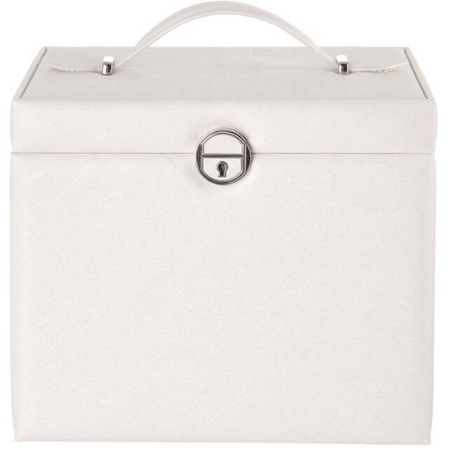 H&O Direct White Multi Tier Jewellery Box with Handle - Size: 23 x 26.5 x 19.8cm - Wilko - image 1