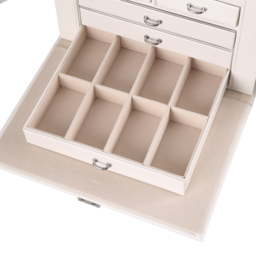 H&O Direct White Multi Tier Jewellery Box with Handle - Size: 23 x 26.5 x 19.8cm - Wilko - thumbnail 7