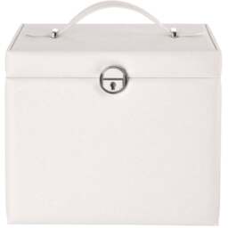 H&O Direct White Multi Tier Jewellery Box with Handle - Size: 23 x 26.5 x 19.8cm - Wilko