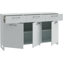 Florence Sali 3 Door 3 Drawer Light Grey Sideboard - Size: 93.4 x 164.6 x 41.1cm - Furniture To Go - Wilko - thumbnail 5