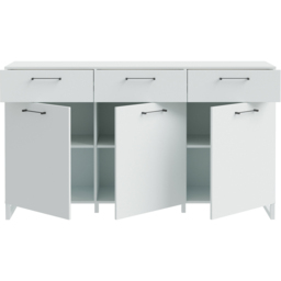 Florence Sali 3 Door 3 Drawer Light Grey Sideboard - Size: 93.4 x 164.6 x 41.1cm - Furniture To Go - Wilko - thumbnail 6
