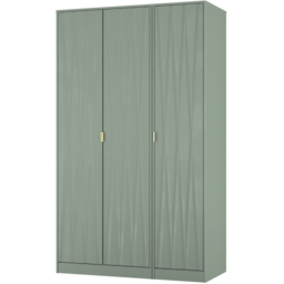 Crowndale Diamond 3 Door Reed Green Tall Wardrobe Ready Assembled - Wilko - thumbnail 5