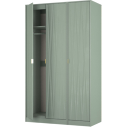 Crowndale Diamond 3 Door Reed Green Tall Wardrobe Ready Assembled - Wilko - thumbnail 7