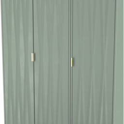 Crowndale Diamond 3 Door Reed Green Tall Wardrobe Ready Assembled - Wilko - thumbnail 6