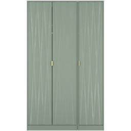 Crowndale Diamond 3 Door Reed Green Tall Wardrobe Ready Assembled - Wilko - thumbnail 3