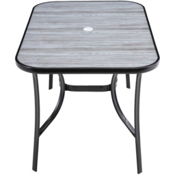 Living and Home Black Tempered Glass Large Rectangle Wood Grain Coffee Table - Grey - Wilko - thumbnail 4