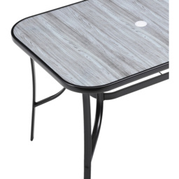 Living and Home Black Tempered Glass Large Rectangle Wood Grain Coffee Table - Grey - Wilko - thumbnail 5
