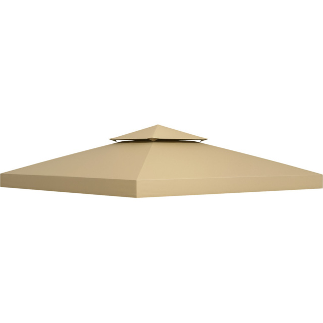 Outsunny 3 x 3m 2-Tier Deep Beige Gazebo Canopy Replacement Cover - Cream - Wilko - image 1