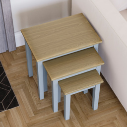 Vida Designs Yorkshire Oak and Grey Nest of Tables Set of 3 - Wilko - thumbnail 6