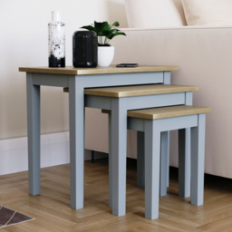 Vida Designs Yorkshire Oak and Grey Nest of Tables Set of 3 - Wilko - thumbnail 7