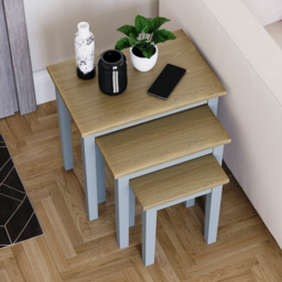 Vida Designs Yorkshire Oak and Grey Nest of Tables Set of 3 - Wilko - thumbnail 5
