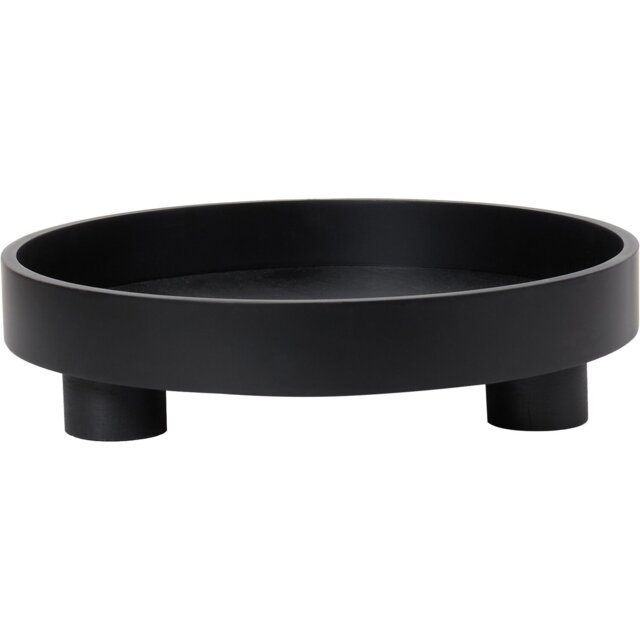 Footed Tray - Black - Wilko - image 1
