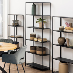 Florence Newcastle 5 Shelf Matt Black Tall Bookcase - Furniture To Go - Wilko - thumbnail 1