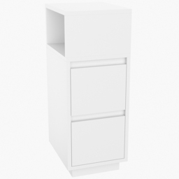 Living and Home 2 Drawer White Bedside Table - Wilko - thumbnail 3
