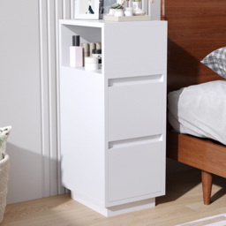 Living and Home 2 Drawer White Bedside Table - Wilko