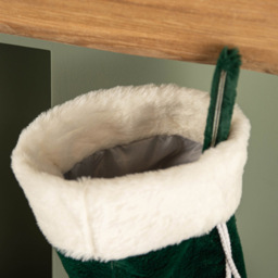Samuel Alexander Green Christmas Stocking with White Cuff and Pom Poms 60cm - Size: 60 x 23 x 23cm - Wilko - thumbnail 6
