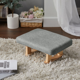 Living and Home Grey Padded Rocking Wooden Footstool - Size: 17 x 41 x 30cm - Wilko - thumbnail 7