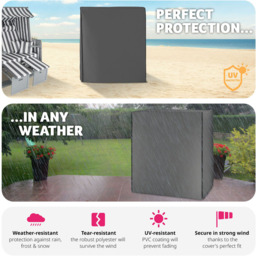 tectake Grey Beach Chair Cover - Size: 145 x 80 x 120cm - Wilko - thumbnail 4