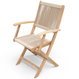Royalcraft London 2 Seater Square Foldable Rope Bistro Set - Brown - Wilko - thumbnail 4
