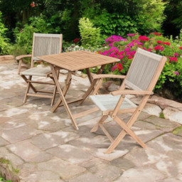 Royalcraft London 2 Seater Square Foldable Rope Bistro Set - Brown - Wilko - thumbnail 6