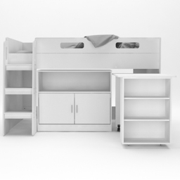 Kudl White Mid Sleeper with Desk Cupboard - Size: Single - Wilko - thumbnail 4