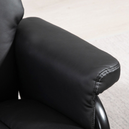 HOMCOM Black PU Leather Swivel Recliner Armchair with Footstool - Size: Single - Wilko - thumbnail 4