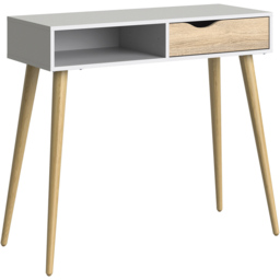 Florence Single Drawer Single Shelf White and Oak Console Table - Size: 43.5 x 103 x 89.8cm - Furniture to Go - Wilko - thumbnail 3