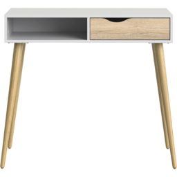 Florence Single Drawer Single Shelf White and Oak Console Table - Size: 43.5 x 103 x 89.8cm - Furniture to Go - Wilko - thumbnail 4